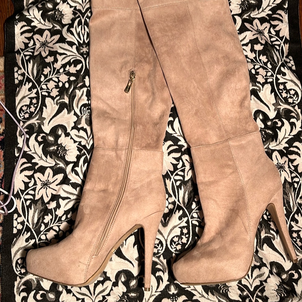 Bebe Stiletto Suede Over The Knee Boots New 10